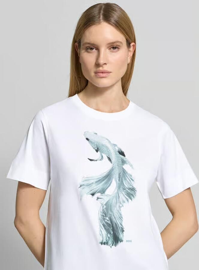 Boss regular fit T-shirt van zuiver katoen model 'ELPHA'