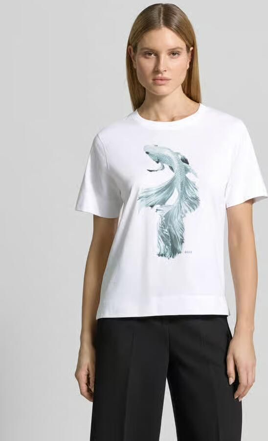 Boss regular fit T-shirt van zuiver katoen model 'ELPHA' - Foto 4