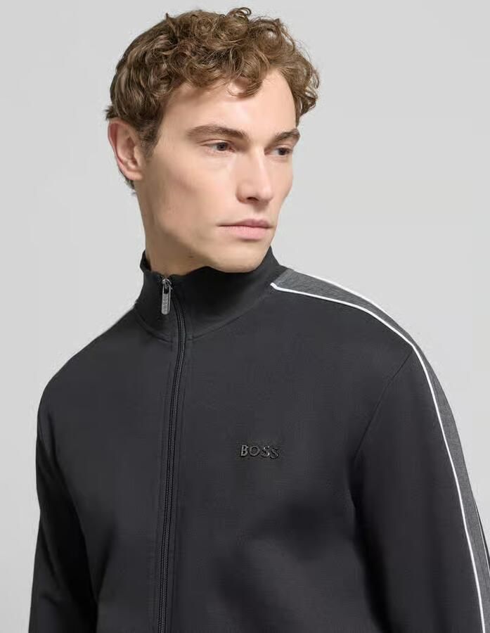 Boss Regular fit trainingsjack van katoenmix - Foto 2