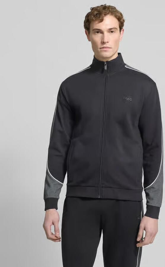 Boss Regular fit trainingsjack van katoenmix - Foto 4