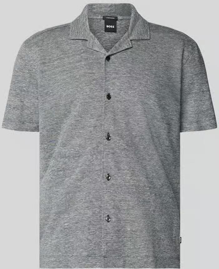 Boss regular fit vrijetijdsoverhemd van mix van katoen en linnen model 'H-POWELL' - Foto 2