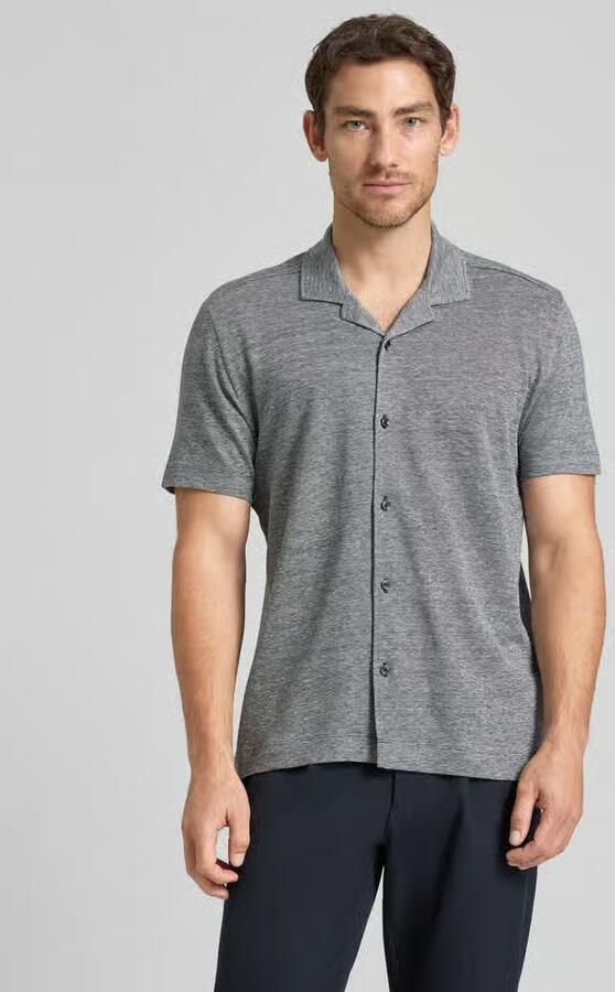 Boss regular fit vrijetijdsoverhemd van mix van katoen en linnen model 'H-POWELL' - Foto 4