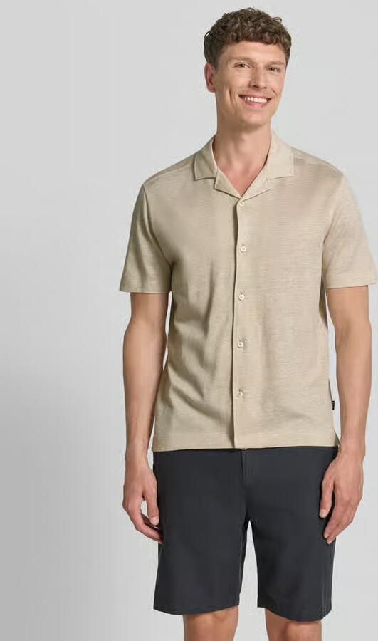 Boss regular fit vrijetijdsoverhemd van mix van katoen en linnen model 'H-POWELL' - Foto 4