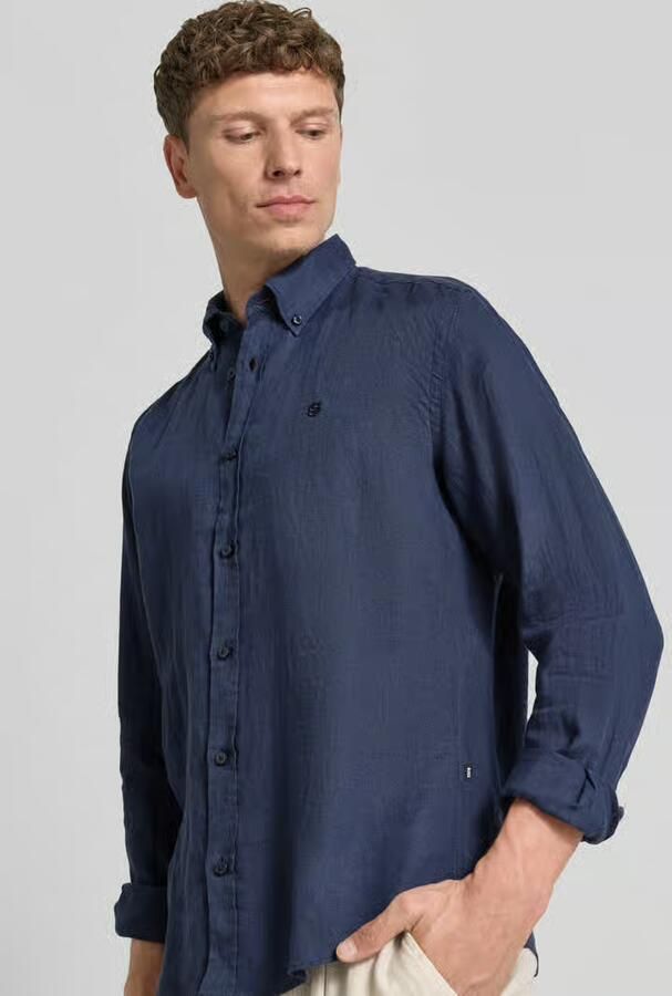 Boss regular fit vrijetijdsoverhemd van puur linnen model 'LIAM'