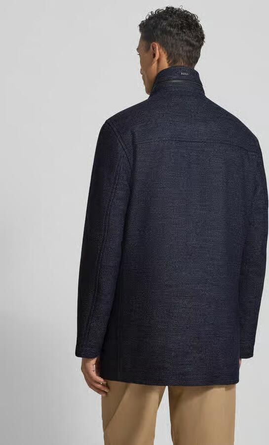 Boss Regular fit wollen lange jas met opbergbare capuchon model 'CAMRON'
