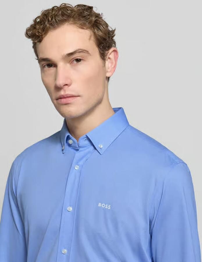 Boss Regular fit zakelijk overhemd van een katoenmix - Foto 4