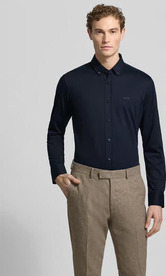 Boss Regular fit zakelijk overhemd van een katoenmix - Foto 7