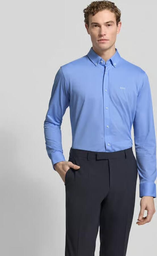 Boss Regular fit zakelijk overhemd van een katoenmix - Foto 7