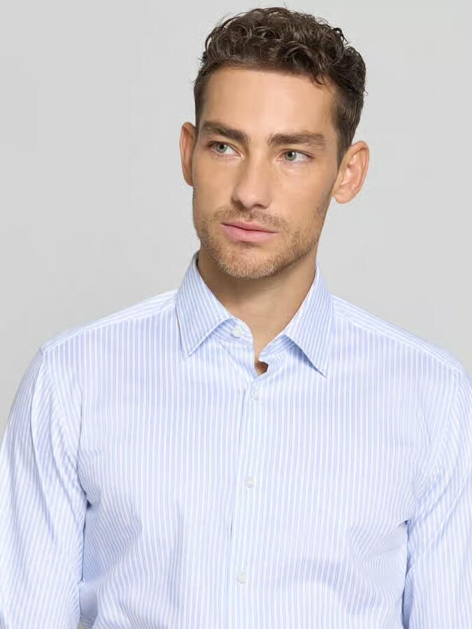 Boss regular fit zakelijk overhemd van katoenmix