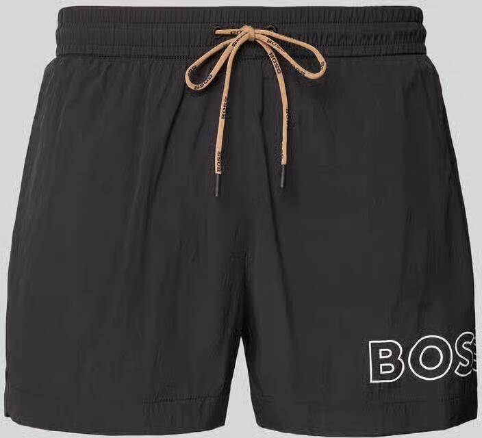 Boss regular fit zwembroek met labelprint model 'MOONEYE' - Foto 2