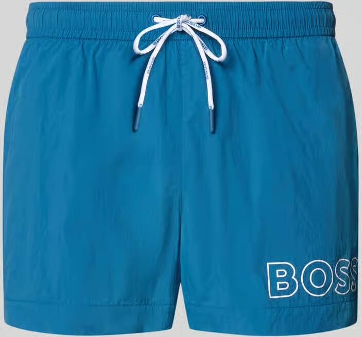 Boss regular fit zwembroek met labelprint model 'MOONEYE' - Foto 3