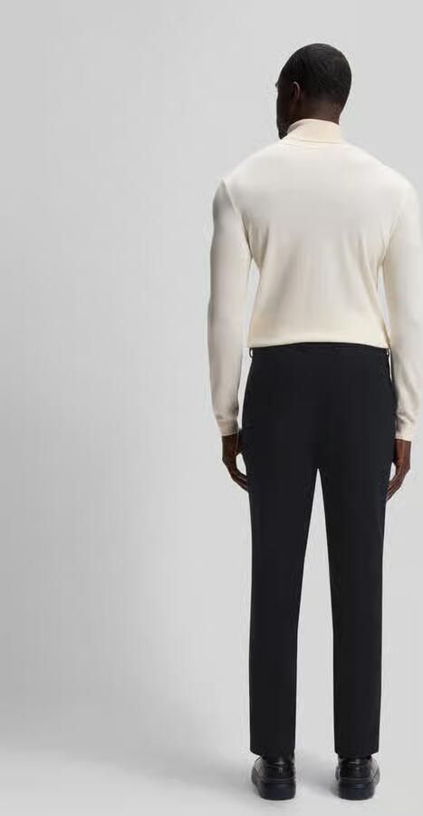 Boss Regular waist zakelijke broek van wol met tunnelkoord - Foto 3