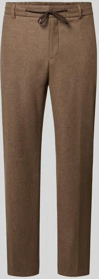 Boss Regular waist zakelijke broek van wol met tunnelkoord