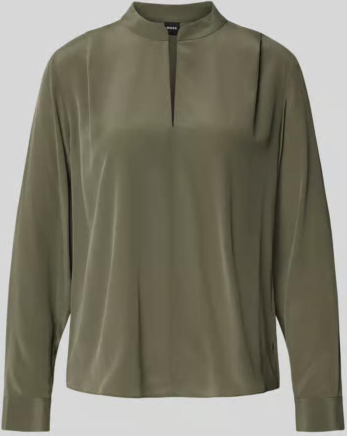 Boss relaxed fit blouse met lange mouwen van pure zijde model 'Belindina'