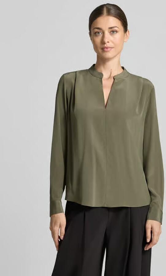 Boss relaxed fit blouse met lange mouwen van pure zijde model 'Belindina' - Foto 2