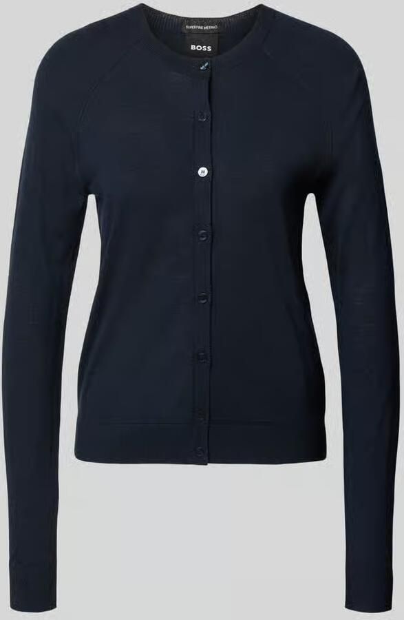 Boss relaxed fit gebreid jack van pure scheerwol model 'FONAMI' - Foto 2