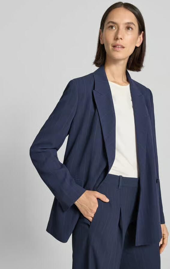 Boss Relaxed fit lange blazer met krijtstrepen
