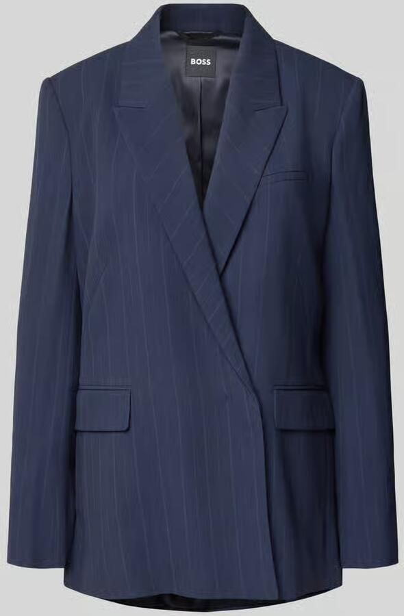 Boss Relaxed fit lange blazer met krijtstrepen - Foto 2
