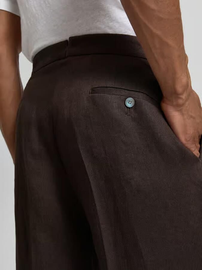 Boss Relaxed fit linnen broek van puur linnen model 'PERINO'