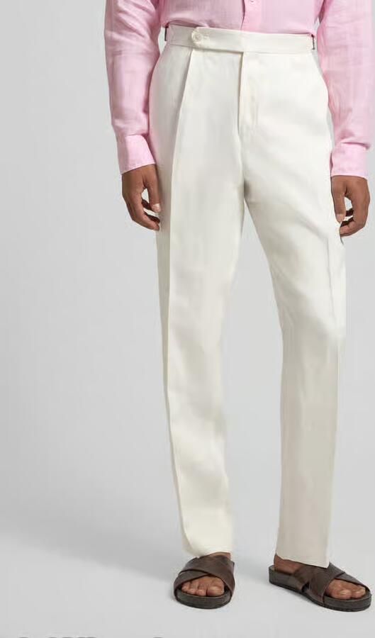 Boss Relaxed fit linnen broek van puur linnen model 'PERINO' - Foto 3