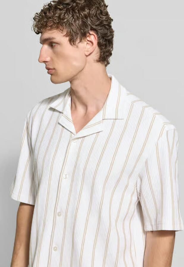 Boss relaxed fit overhemd met korte mouwen van katoenmix