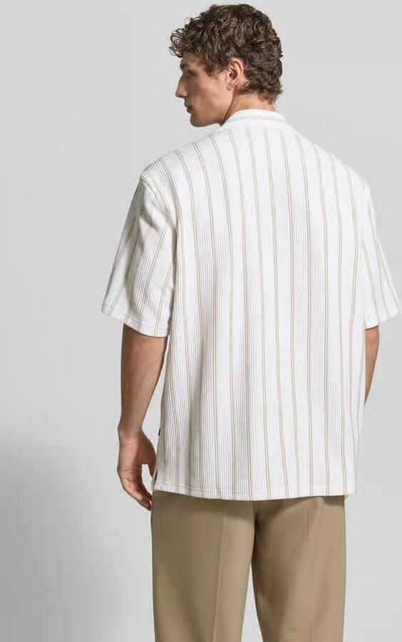 Boss relaxed fit overhemd met korte mouwen van katoenmix