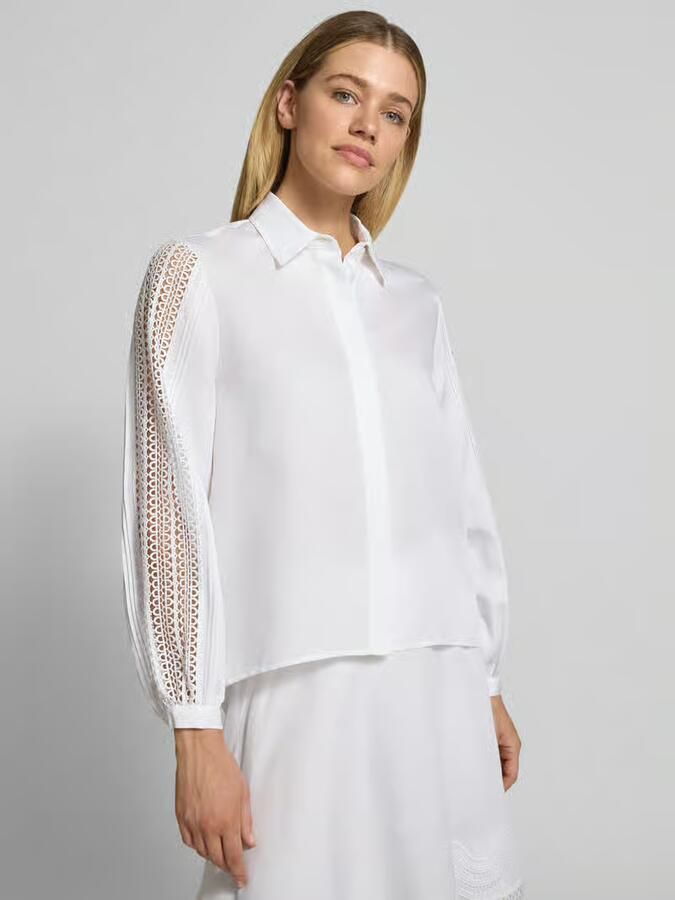Boss relaxed fit overhemdblouse van mix van lyocell en linnen model 'BADORA'