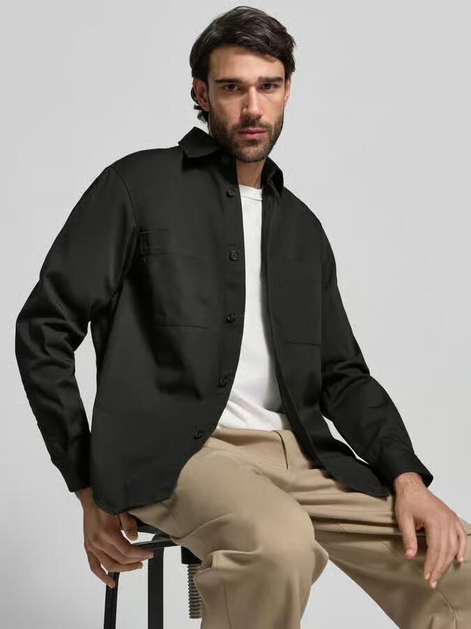 Boss Relaxed fit overhemdjack van puur katoen model 'H-OWEN-K-2PP-261' - Foto 2