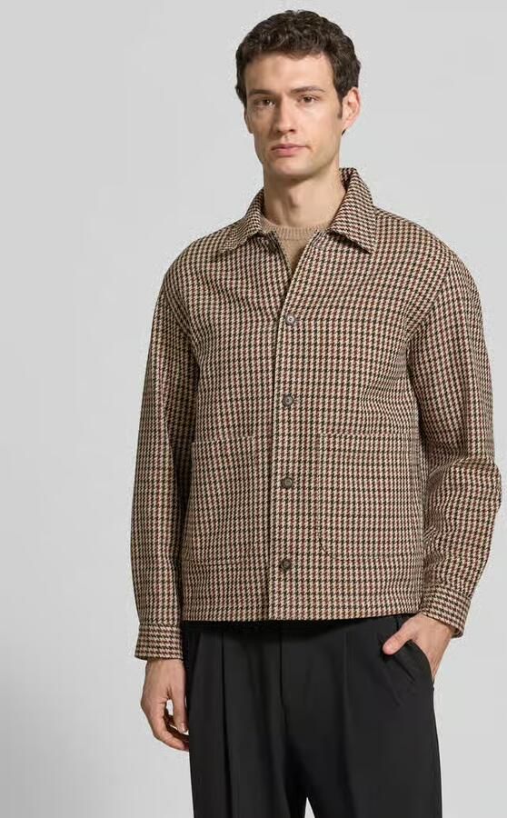 Boss Relaxed fit overshirt van mix van katoen en scheerwol model 'C-Carper-OS-2pp-264' - Foto 3