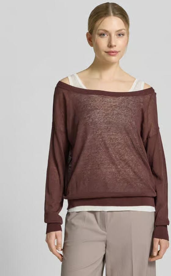 Boss relaxed fit pullover van doorzichtig materiaal - Foto 4