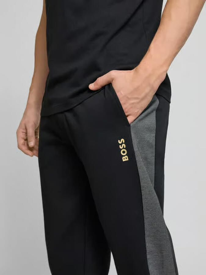 Hugo Boss Katoenen Sweatpants Zwart Bedrukt Logo Black Heren - Foto 3
