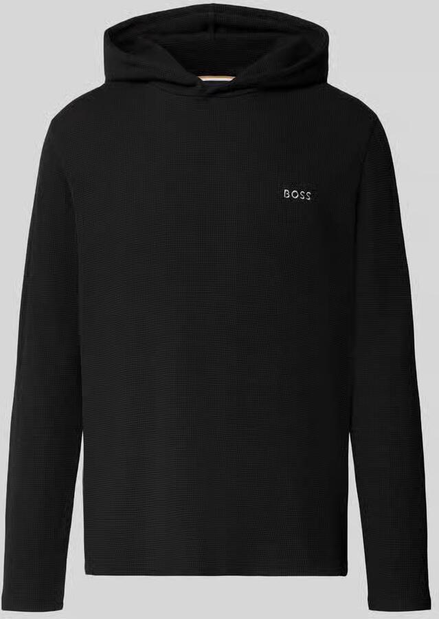Boss relaxed fit sweatshirt van katoenmix model 'Waffle LS'