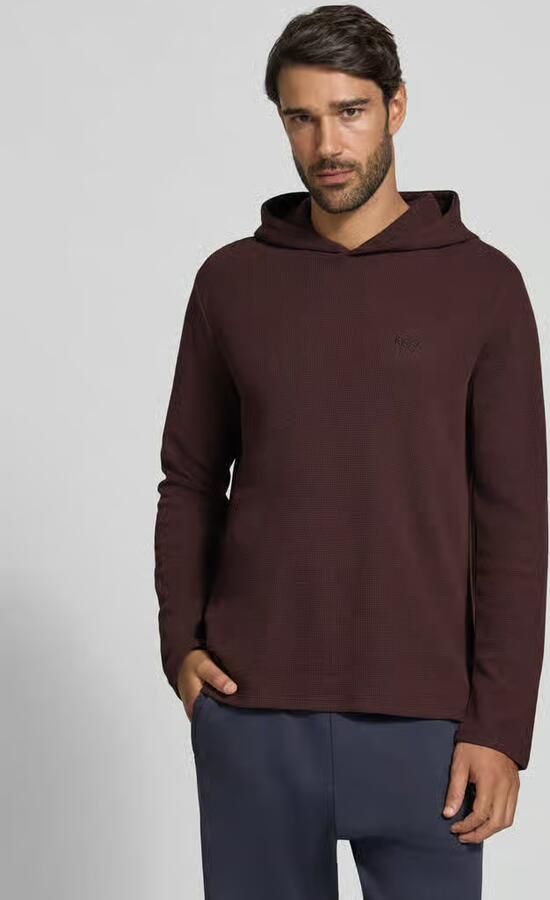 Boss relaxed fit sweatshirt van katoenmix model 'Waffle LS' - Foto 3