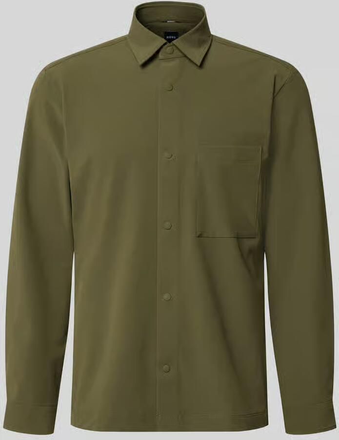 Boss relaxed fit vrijetijdsoverhemd met labelpatch model 'P-LEO-K-P-263'