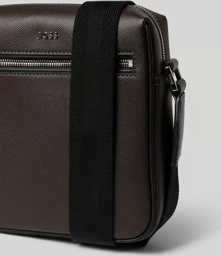 Boss Reporter-tas van generfd leer model 'DAXTER_NS zip'