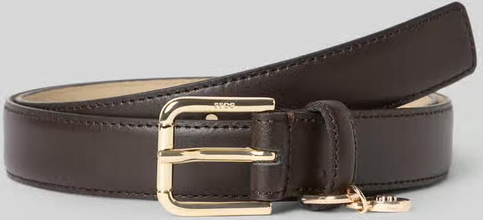 Boss Riem van echt rundleer met logo-bedel model 'Navya'