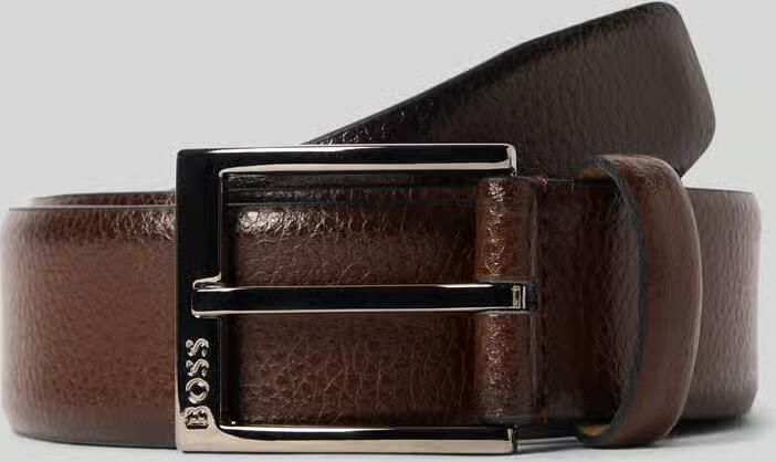 Boss Riem van echt rundleer met logodetail model 'Elloy-Gr_Sz35'