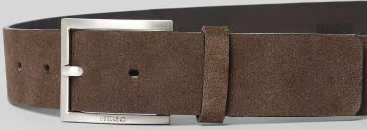 HUGO Leren riem Mirto_Sz35 van suedeleer met logo-engraving op de speldsluiting - Foto 3