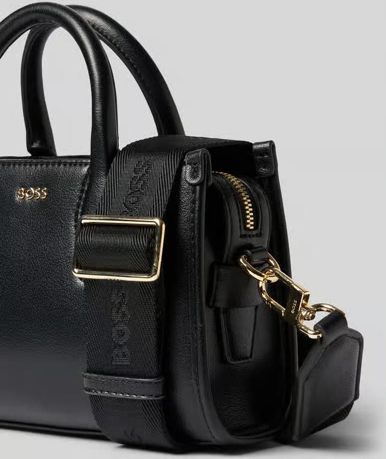 Boss Mini tote bag met labelapplicatie van metaal model 'SANDY' - Foto 2