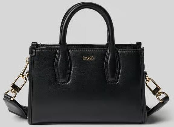 Boss Mini tote bag met labelapplicatie van metaal model 'SANDY' - Foto 3