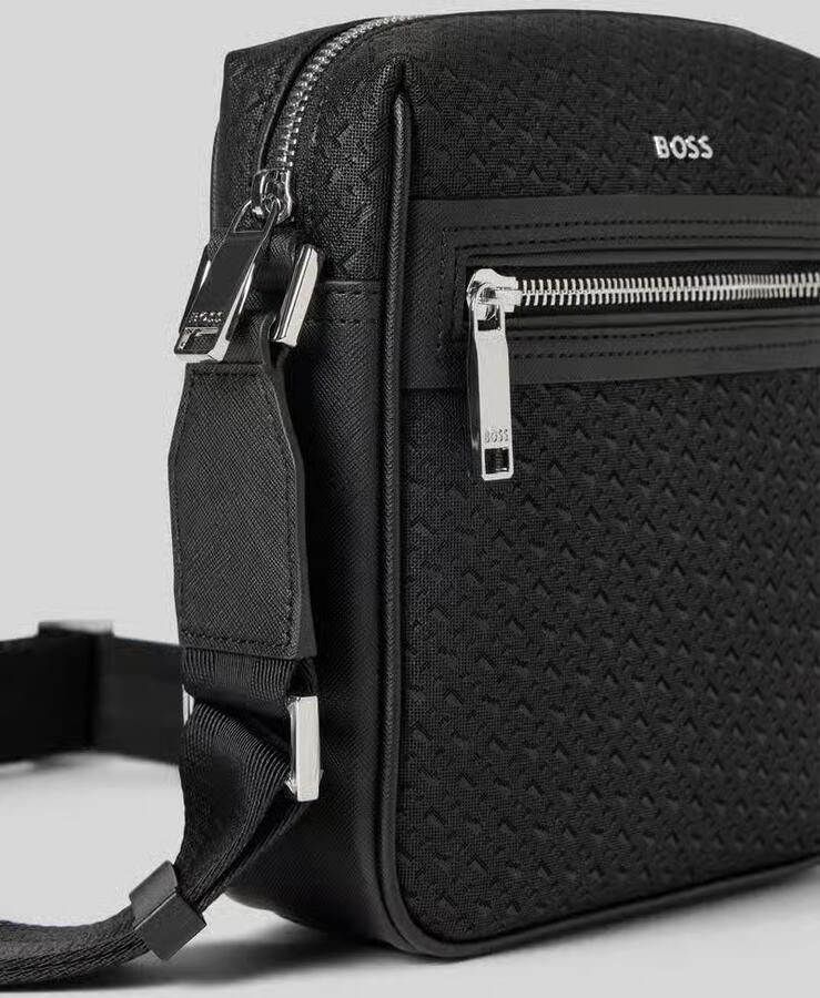 Boss schoudertas met logo-applicatie