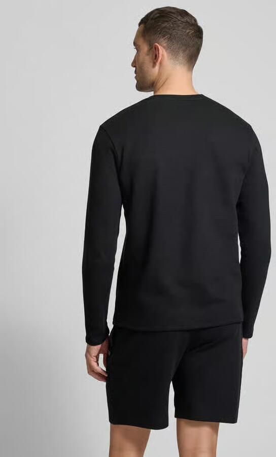 Boss Waffle Long Sleeve T-Shirt Zwart- Heren Zwart - Foto 6