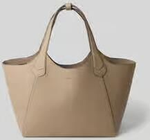 Boss shopper van echt leer met labeldetail