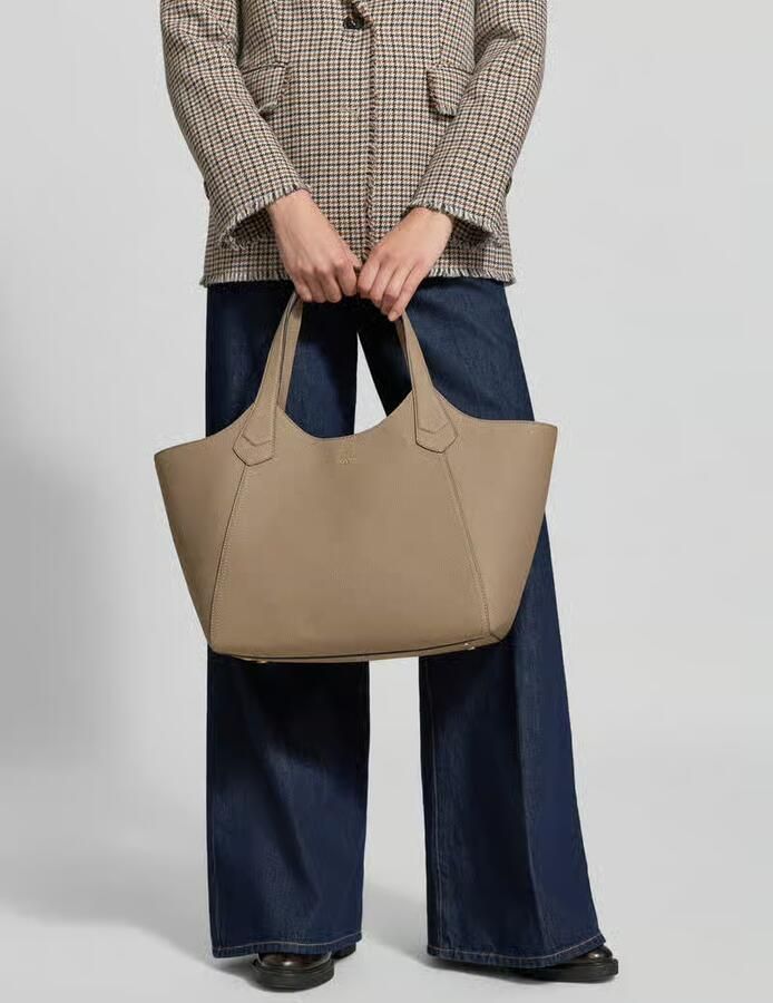 Boss shopper van echt leer met labeldetail - Foto 2