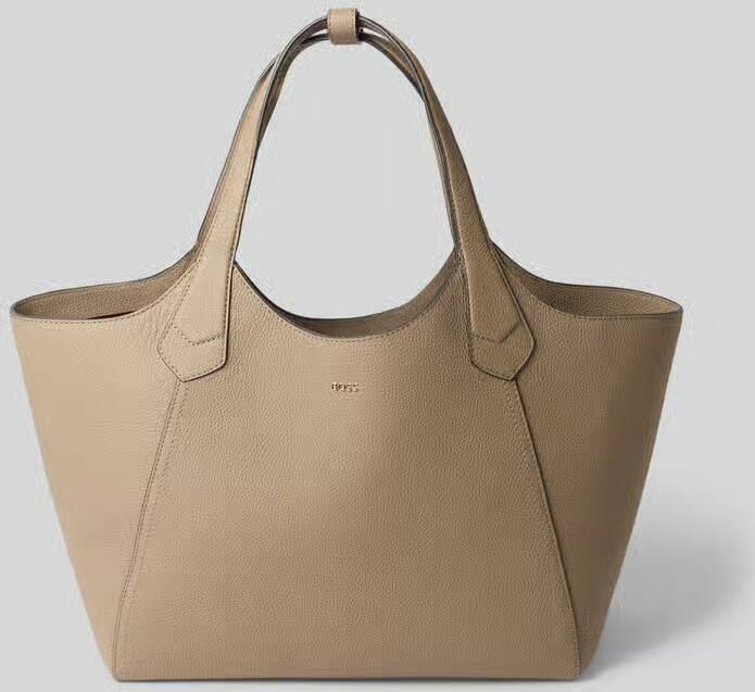 Boss shopper van echt leer met labeldetail - Foto 3