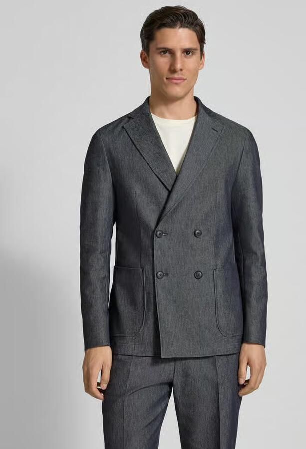 Boss Slim fit 2-knoops colbert van een katoenmix model 'HANRY' - Foto 2