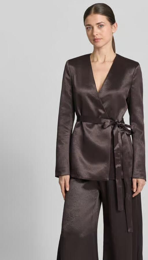 Boss slim fit blazer met strikceintuur - Foto 3