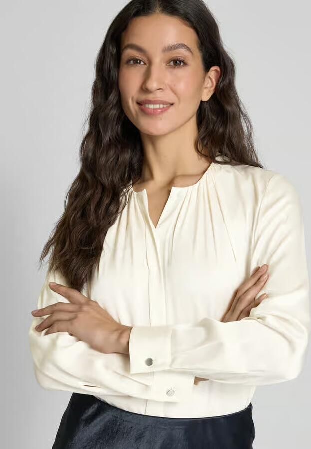Boss Slim fit blouse van een zijdemix model 'Banorah' - Foto 2