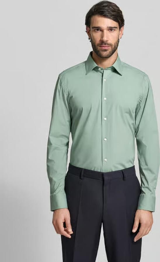 Boss Slim fit zakelijk overhemd van katoenmix model 'H-HANK-KENT' - Foto 4