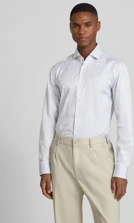 Boss Slim Fit businessoverhemd van puur katoen model 'HANK' - Foto 4